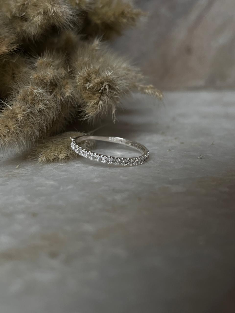 White Topaz full Band 925 Sterling Silver Ring