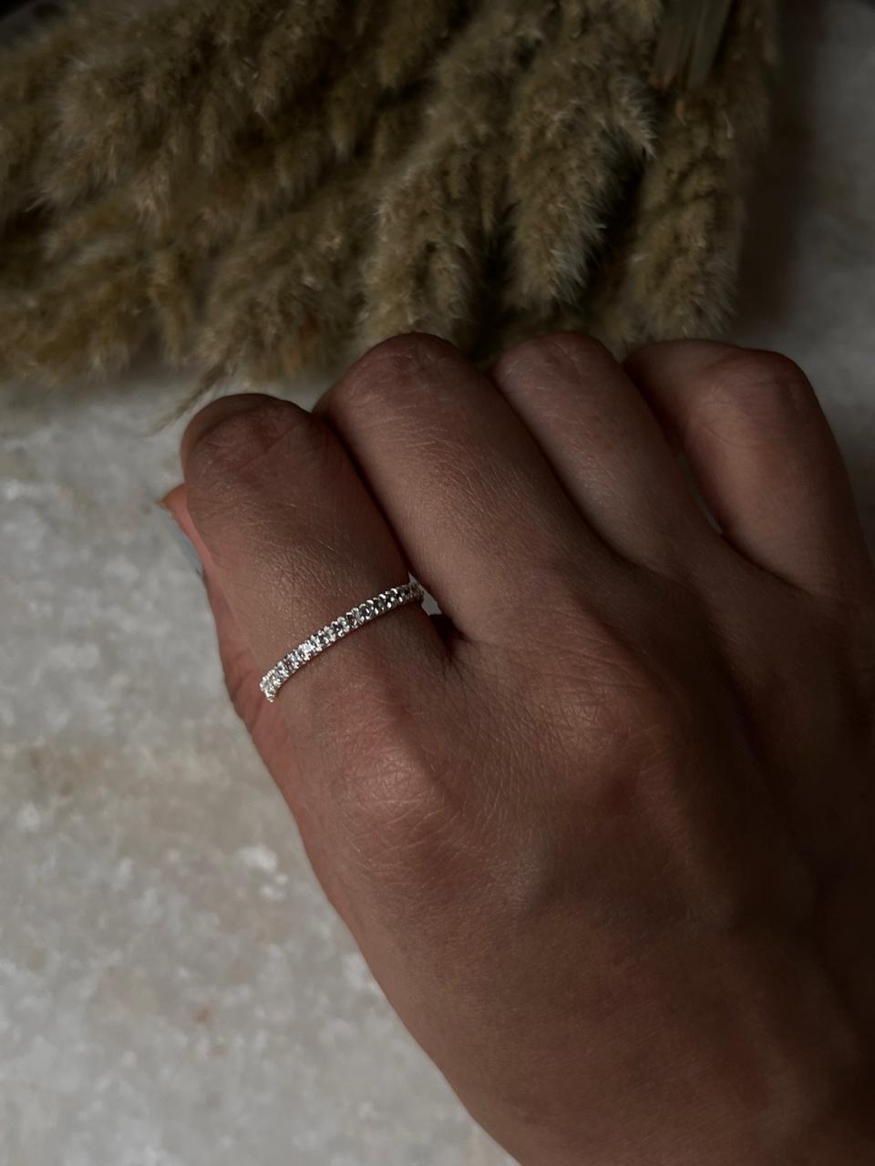 White Topaz full Band 925 Sterling Silver Ring