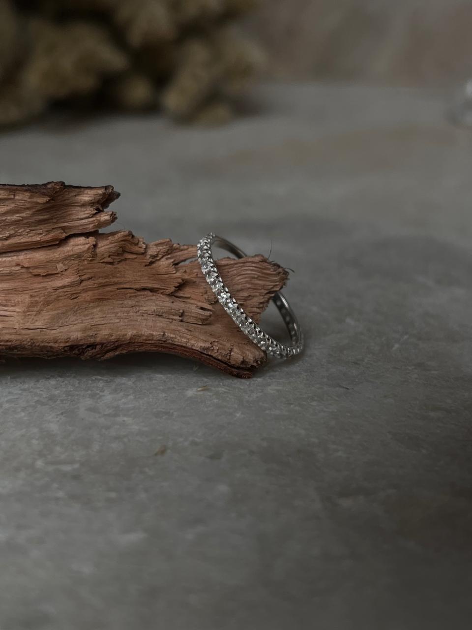 White Topaz full Band 925 Sterling Silver Ring