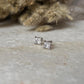 925 Silver Stud Earrings with 6mm Square CZ Stones
