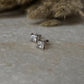 Square CZ 6mm Stud Earrings with Push Back in 925 Sterling Silver  