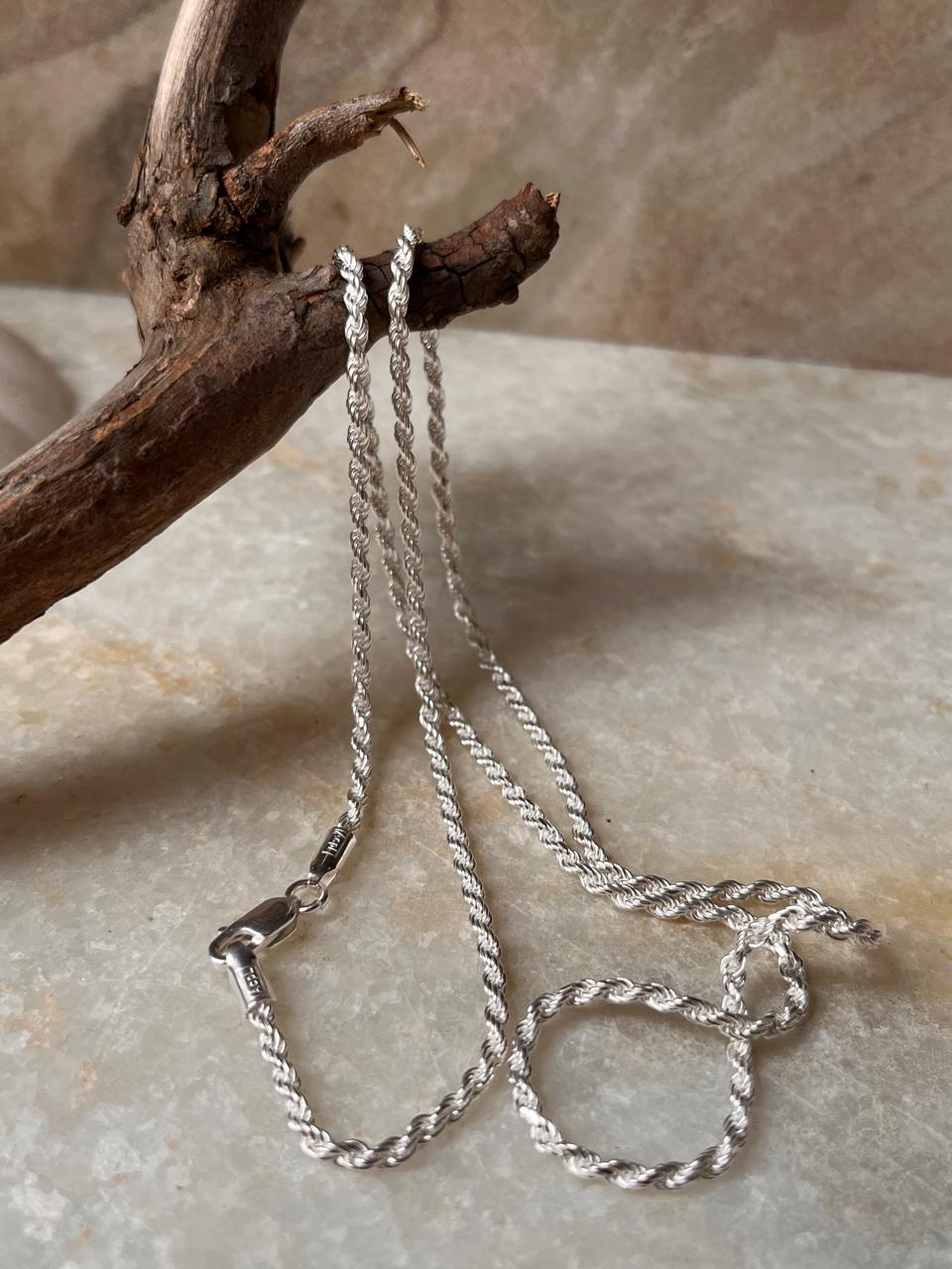 925 silver twisted chain for men and women  