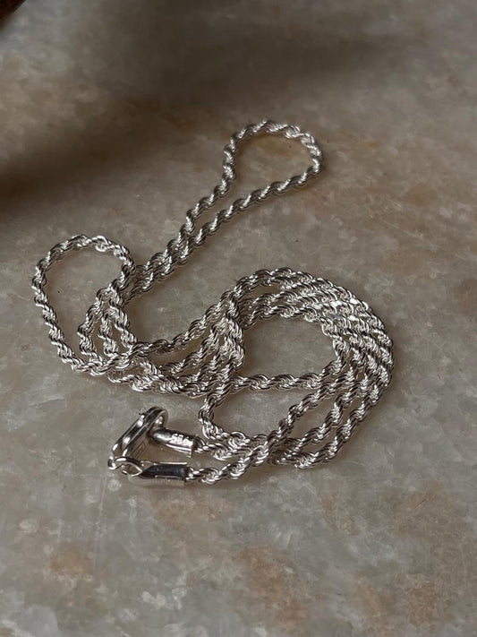 Classic twisted rope 925 sterling silver chain for daily wear  
