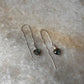 Long threader earrings with labradorite heart and freshwater pearls