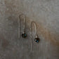 Threader earrings featuring labradorite heart and freshwater pearls