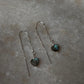 Handcrafted threader earrings with pearls and labradorite heart charm