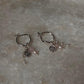 Removable charm hoops in sterling silver with rose quartz and pearls  