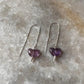 Sterling silver Sui Dhaga earrings with amethyst butterfly and pearl  