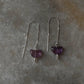 Handcrafted silver threader earrings with butterfly and pearl  