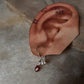 Sterling silver hook earrings with freshwater pearls and pink crystals