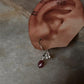 Pink tourmaline and pearl floral earrings in 925 silver