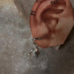 Handcrafted sterling silver Italian hoops with gemstone charms  