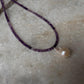 925 sterling silver choker featuring baroque pearls and amethyst gradient beads