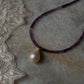 Sterling silver choker with baroque pearls and amethyst crystals  