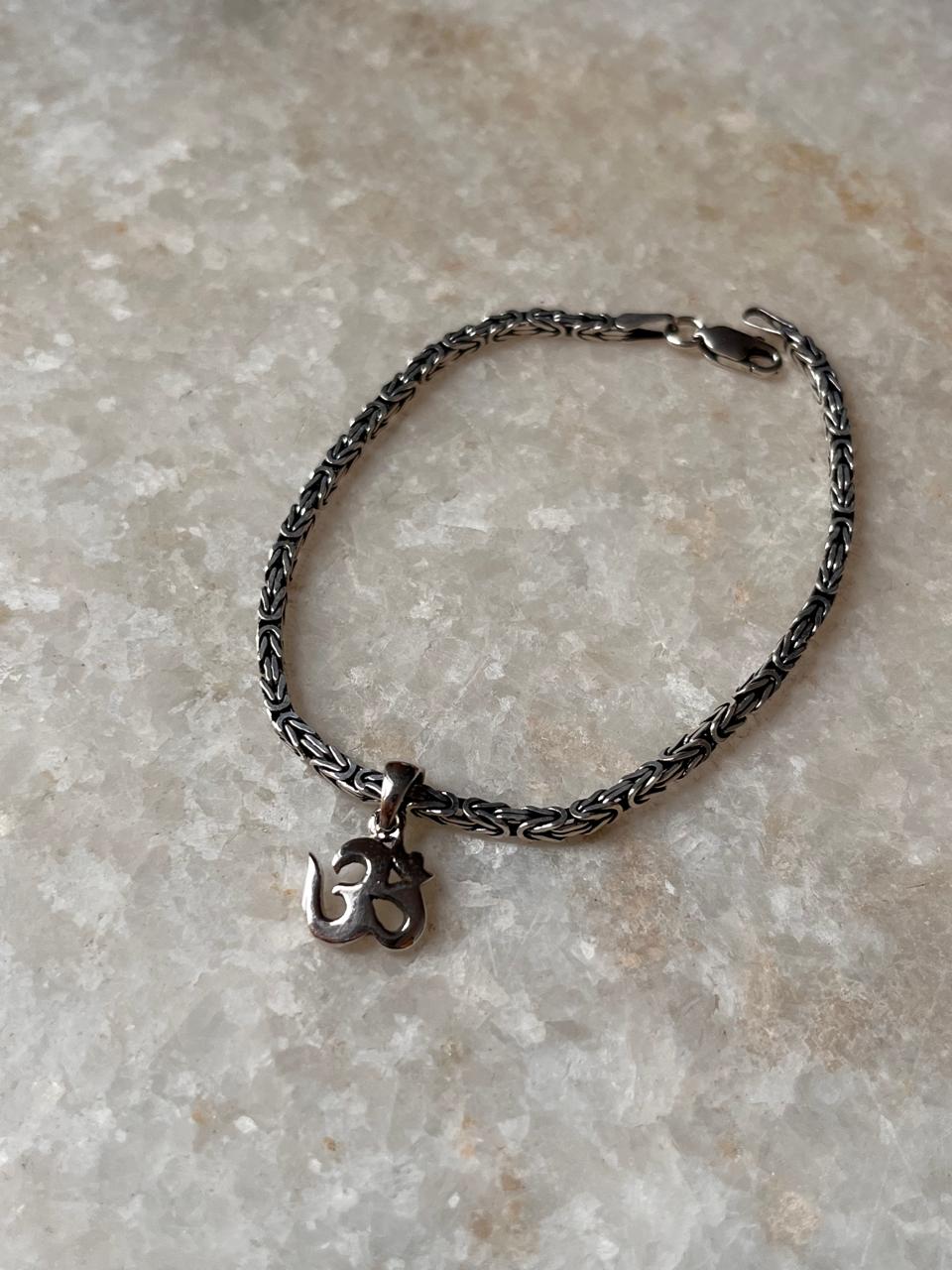 925 sterling silver Om rakhi with antique design 