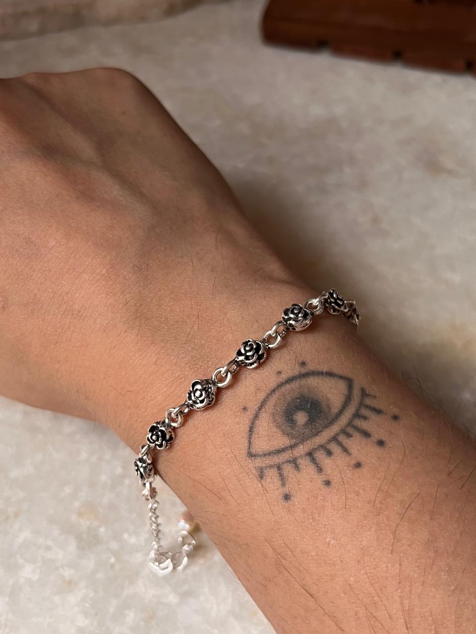 Antique Roses 925 Sterling Silver Bracelet
