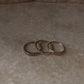 2 in 1 Plain and Rope, Tribal Engraved Side 1 & Tribey Engraved 925 Sterling Silver Stack Set Ring