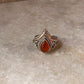 Carnelian Pear Boho & V Rawa /Chevron Boho 925 Sterling Silver Stack Set Ring
