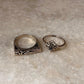 Vintage Motif Fleur Labradorite & Vintage Motif Signet 925 Sterling Silver Stack Set Ring