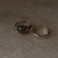 Labradorite Vintage Goth Style Checker & Plain 4mm Band 925 Sterling Silver Stack Set Ring