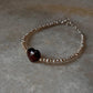  Elegant garnet and pearl bracelet in 925 silver  