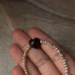 Handcrafted Basra pearl bracelet with garnet heart 