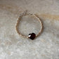 Garnet heart charm bracelet with Basra pearls