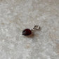 Heart-shaped garnet charm for silver bracelets  