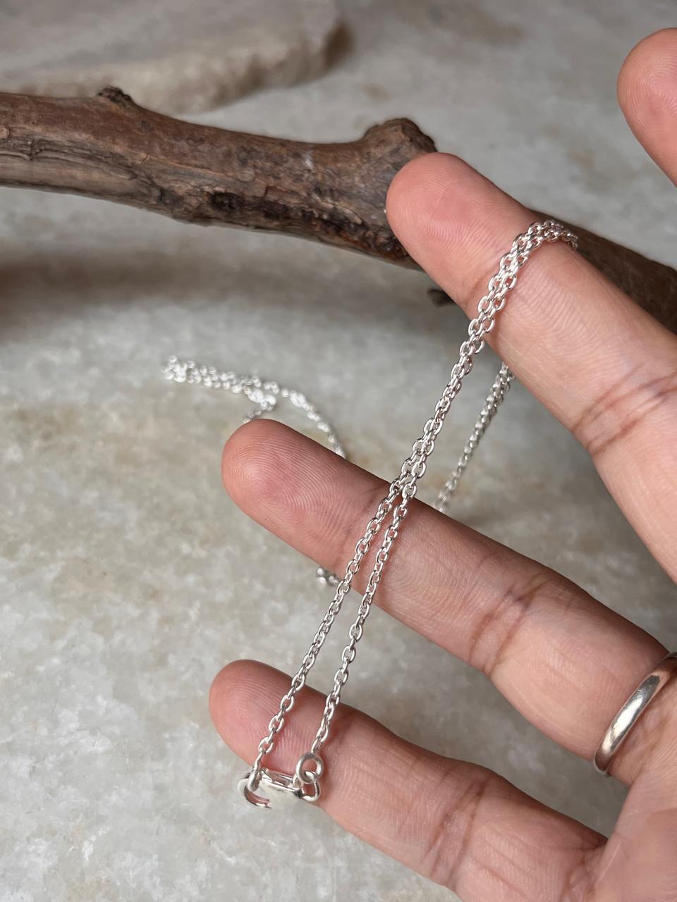 Classic sterling silver cable chain necklace  