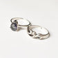 Iolite Solitaire Pear & Wave Motif Stack 925 Sterling Silver Ring