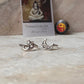Plain Om and Boho Moon Stack Set 925 Sterling Silver Ring  