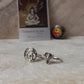 Spiritual Shiv Shakti and Trishul Symbol Stack Ring Set in Silver  