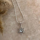 Handcrafted Celtic Knot Blue Topaz Pendant with Snake Dot Chain  