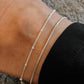 Handmade sterling silver cable dot anklet for women