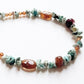 Natural Turquoise Chips, Hessonite & Brown Tourmaline Handcrafted 925 Sterling Silver Bracelet