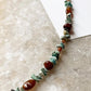 Natural Turquoise Chips, Hessonite & Brown Tourmaline Handcrafted 925 Sterling Silver Bracelet