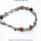 Natural Turquoise Chips, Hessonite & Brown Tourmaline Handcrafted 925 Sterling Silver Bracelet