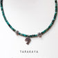 Copper Turquoise & Matsya / Fish Charm 925 Sterling Silver Boho Choker Necklace