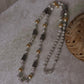 Handmade freshwater pearl statement mala with silver beads