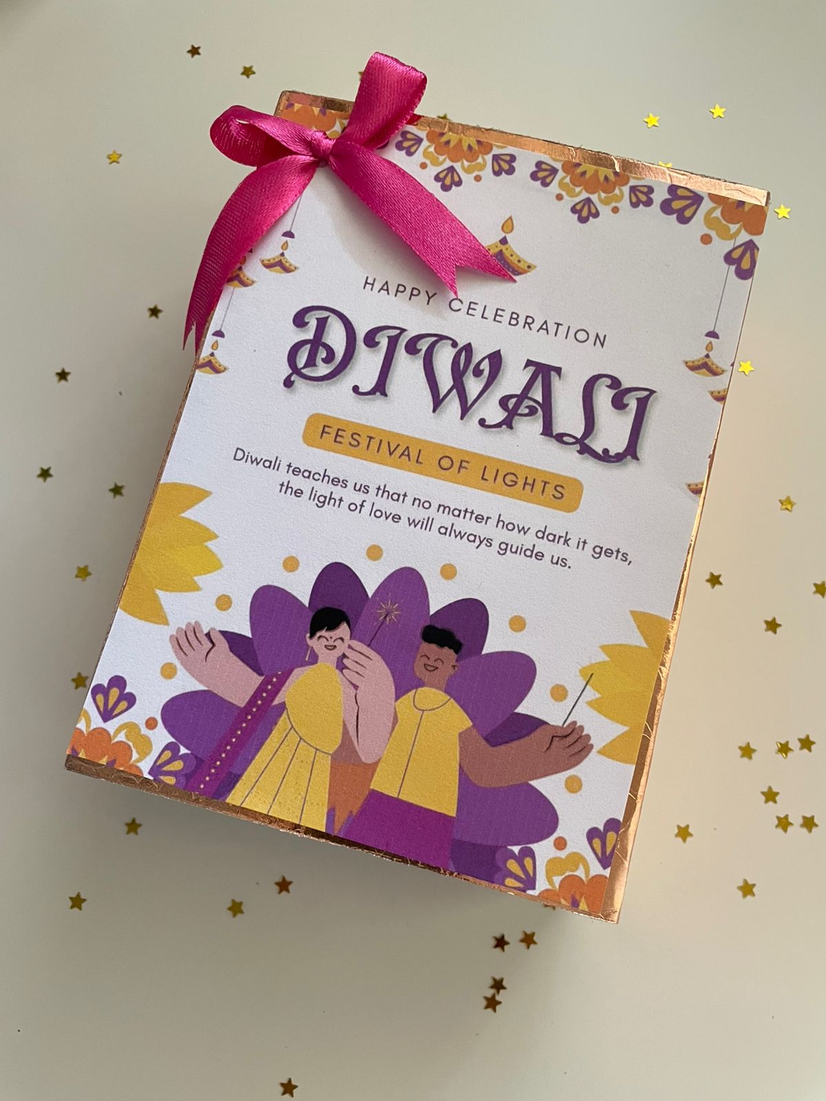 Festive candle gift box for Diwali celebrations set of 4
