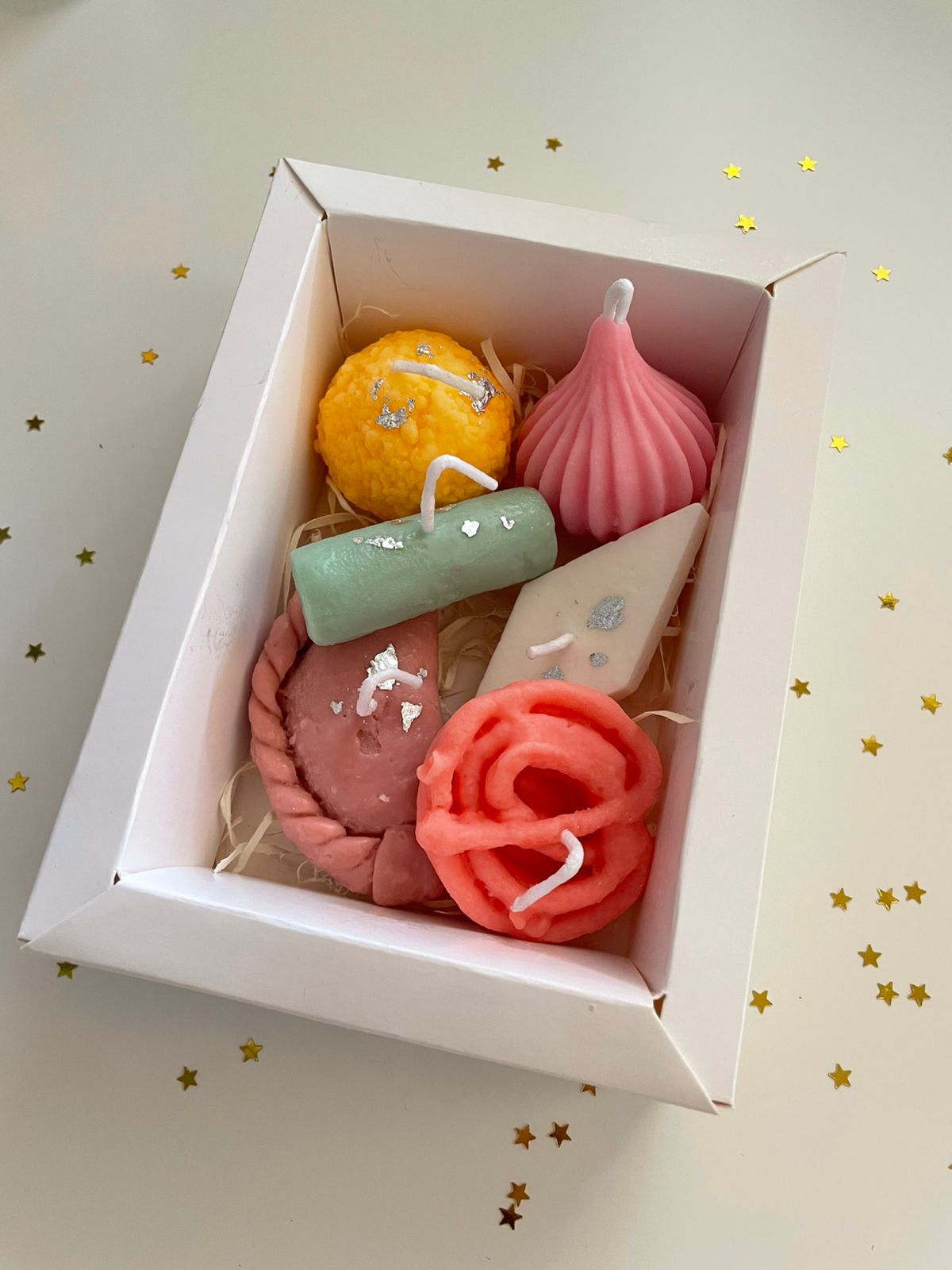 Hand-poured mithai design scented candles festive gift box