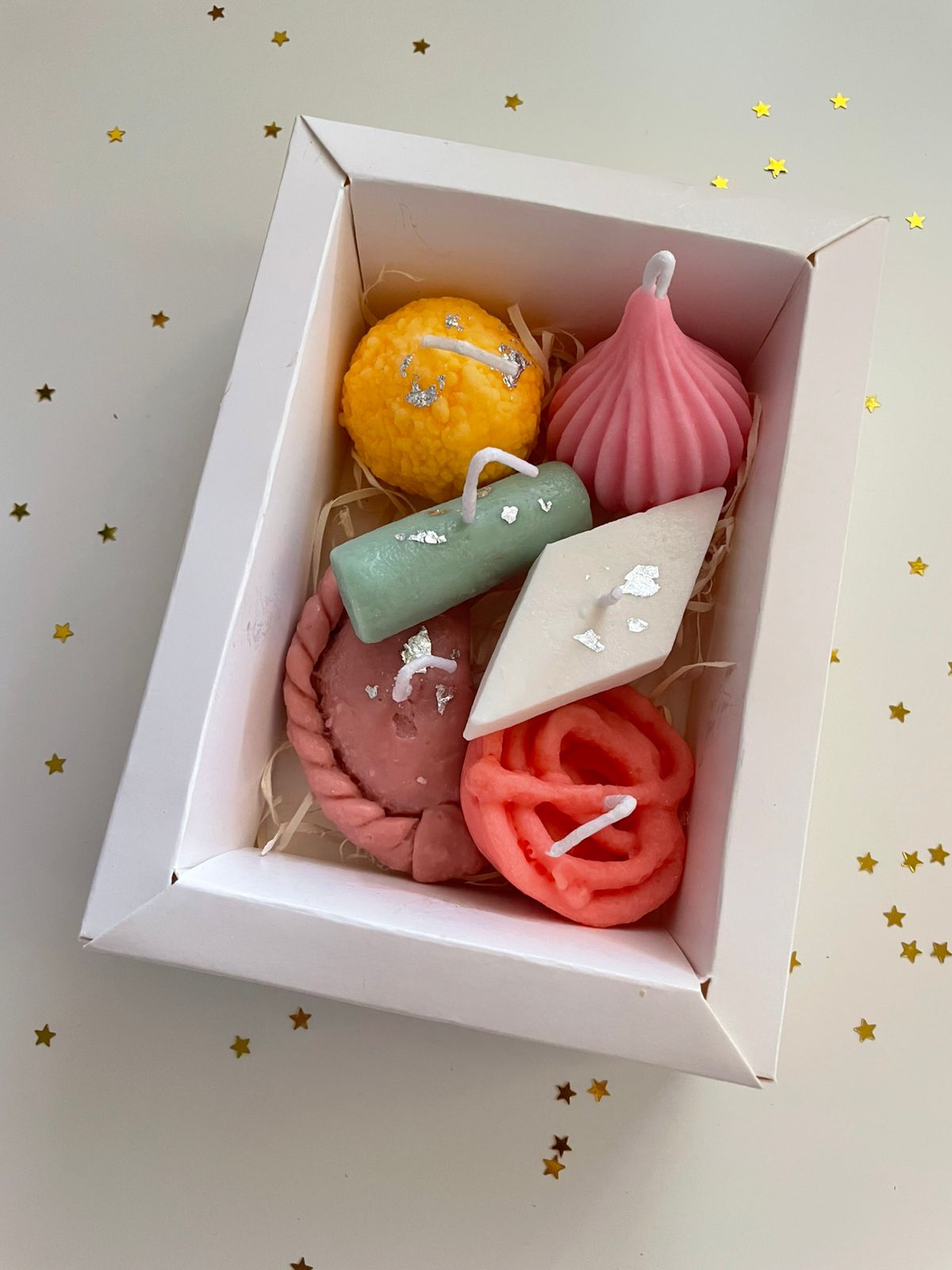 Set of 6 mithai inspired scented candles for Diwali gifting