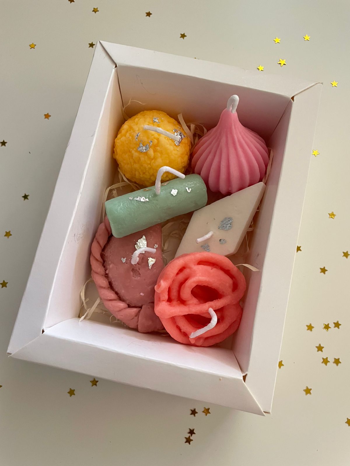 Unique Diwali mithai style candle collection gift set of 6