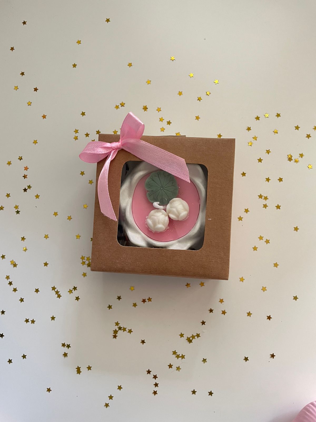 White lotus flower soy candle decorative handcrafted gift