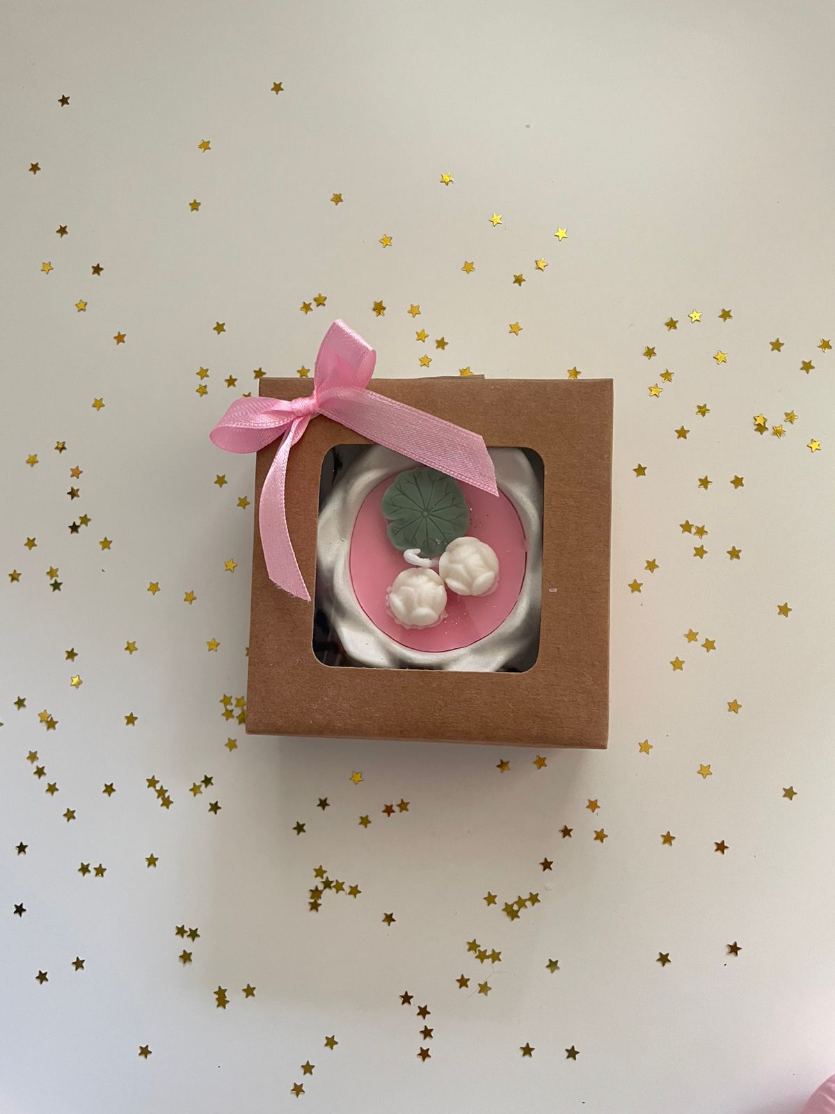 Artisan white lotus scented candle handmade for Diwali