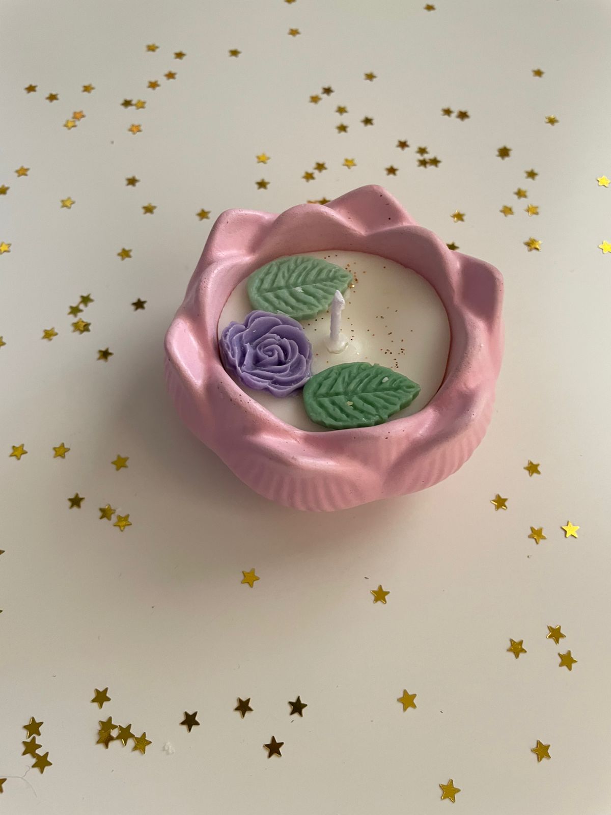 Luxury pink lotus flower candle for Diwali decor and gifting