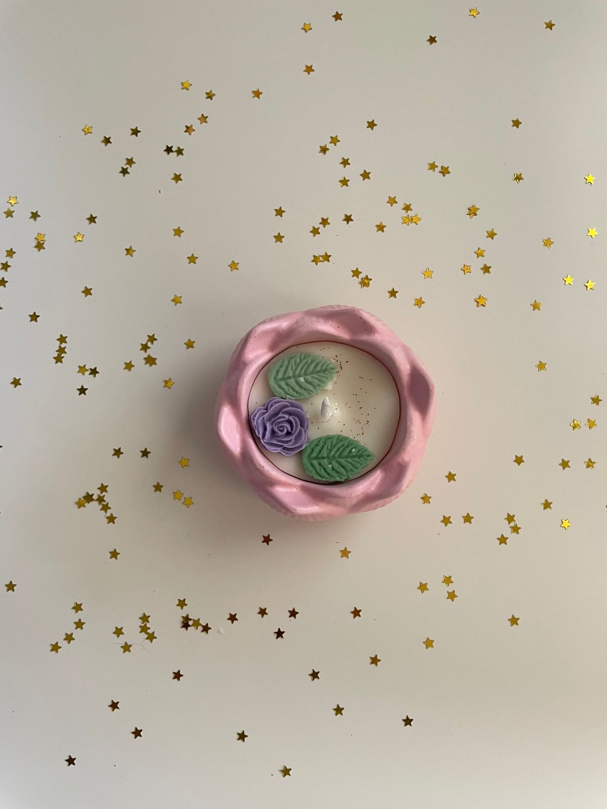 Handmade pink lotus soy wax candle festive gift