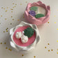 Pink and white lotus set handcrafted soya scented candle Diwali gift