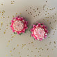 Artisan big pink lotus gradient candles handmade for Diwali