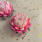 Big gradient pink lotus handcrafted soya scented candle set of 2